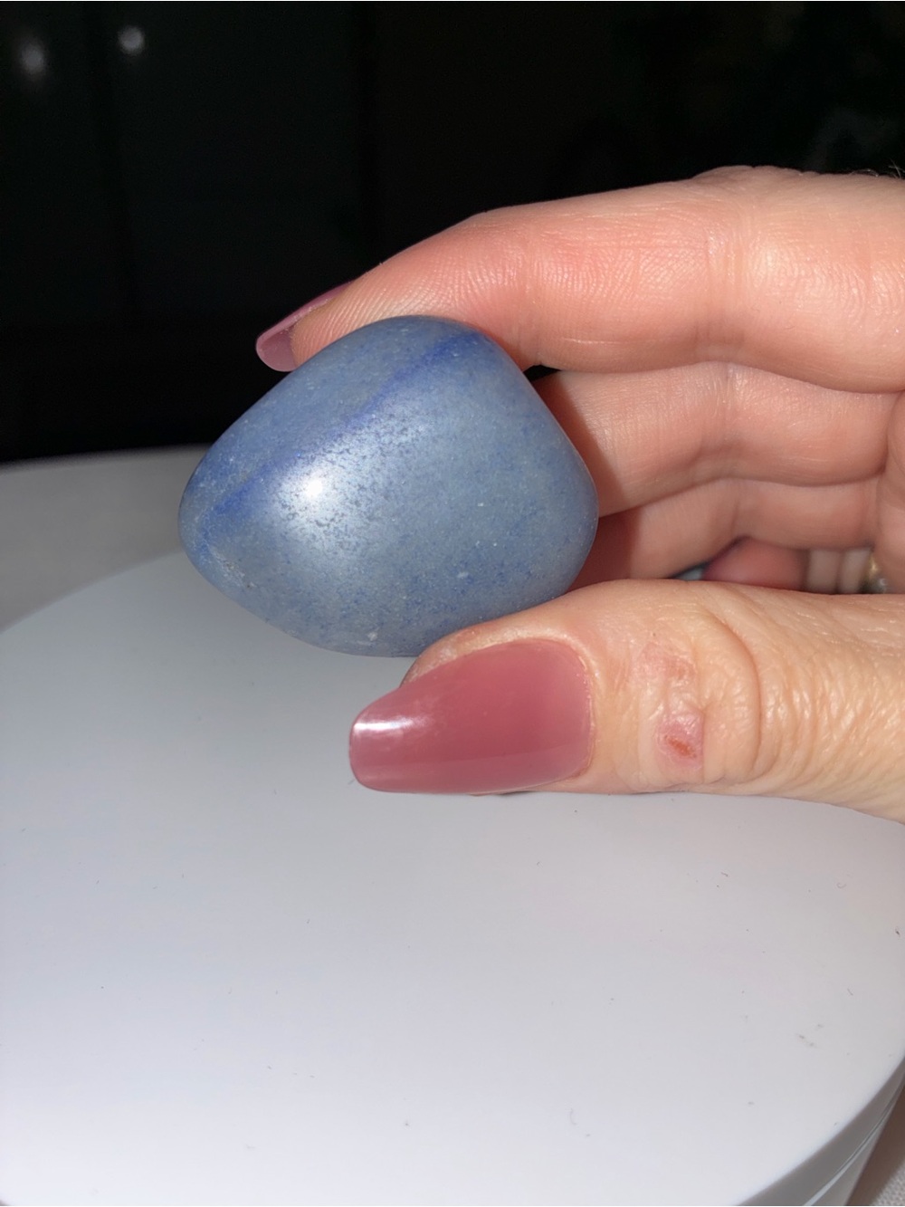 Calming Blue Aventurine Polished Crystal Necklace – Hand-Woven Artisan Pendant - Picture 6 of 9